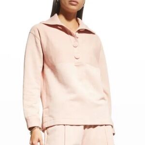 Rebecca Taylor Terry Half Button-Front Pullover (225)